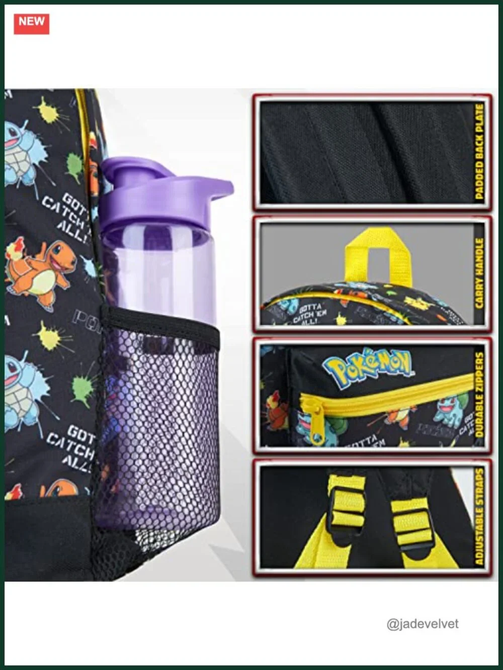 Kids Teens Anime Daypack Polka Dot Backpack Padded Straps 16L